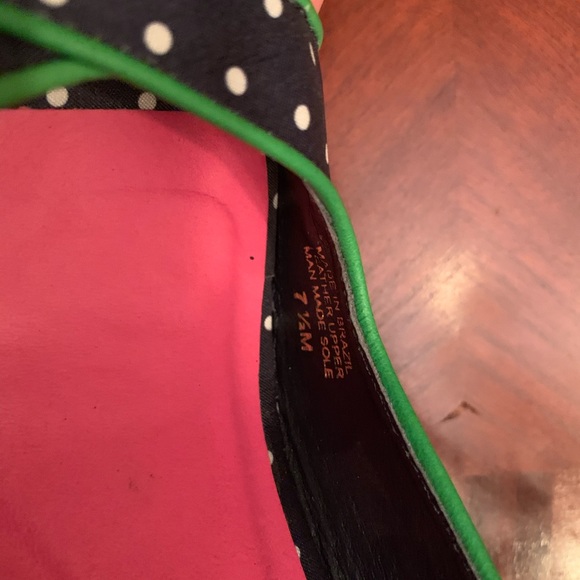 Lilly Pulitzer Navy and Green Polka Dot Wedge Heel - Picture 6 of 6